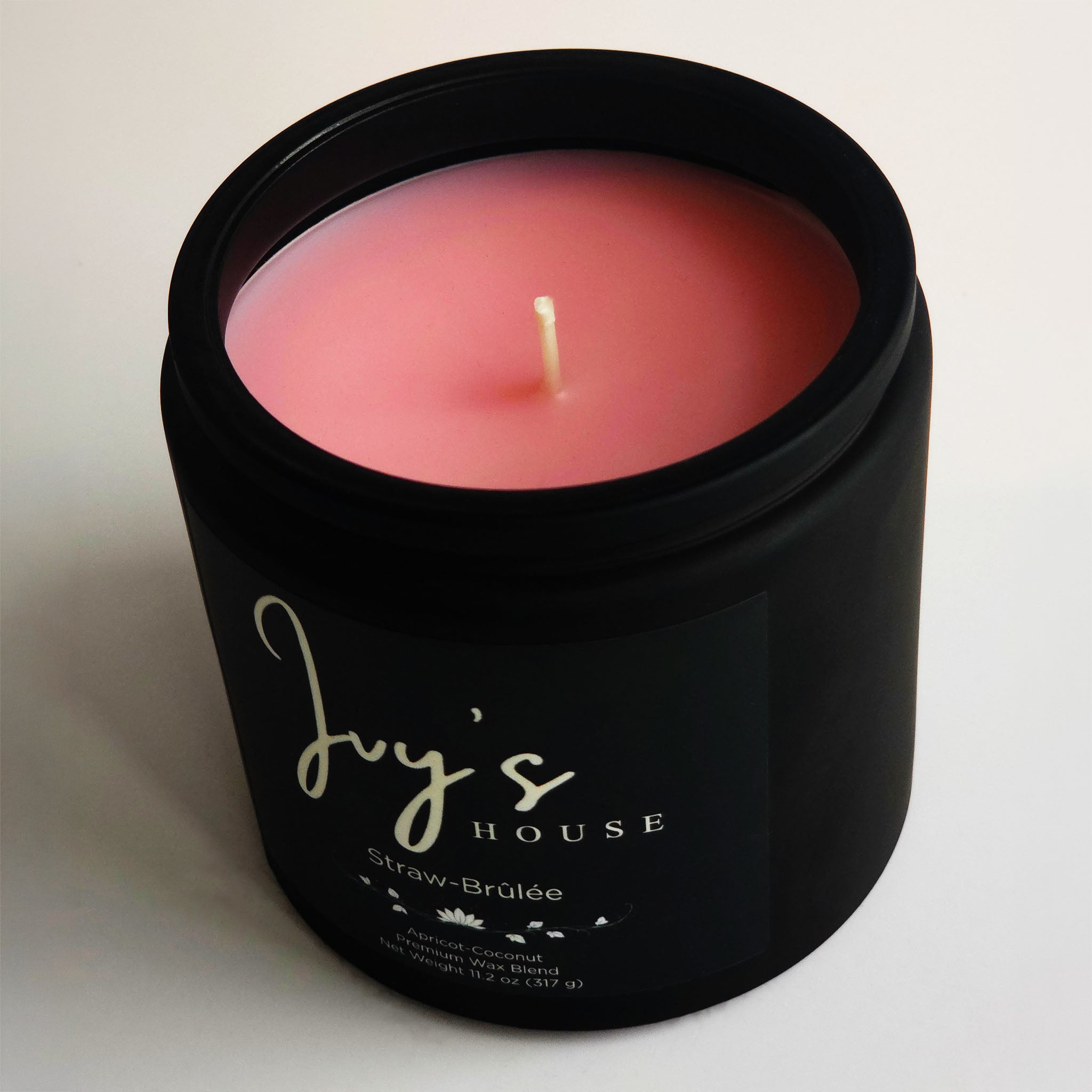 11.2 Oz Straw-Brûlée Premium Scented Candle - Coconut-Apricot Wax