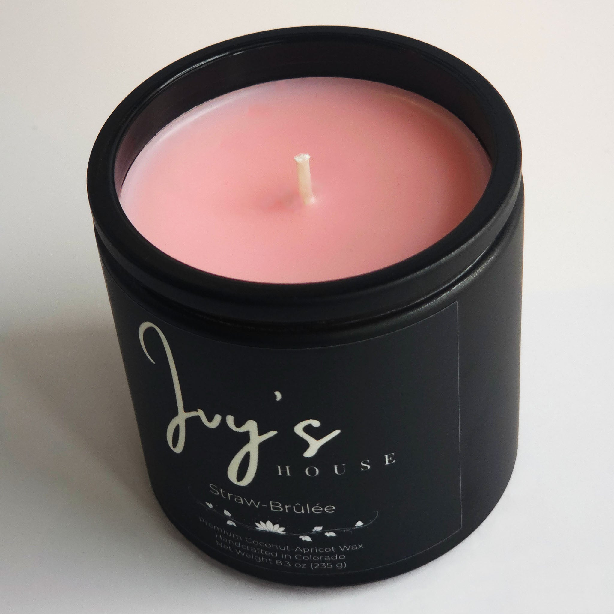8.3 Oz Straw-Brûlée Premium Scented Candle - Coconut-Apricot Wax